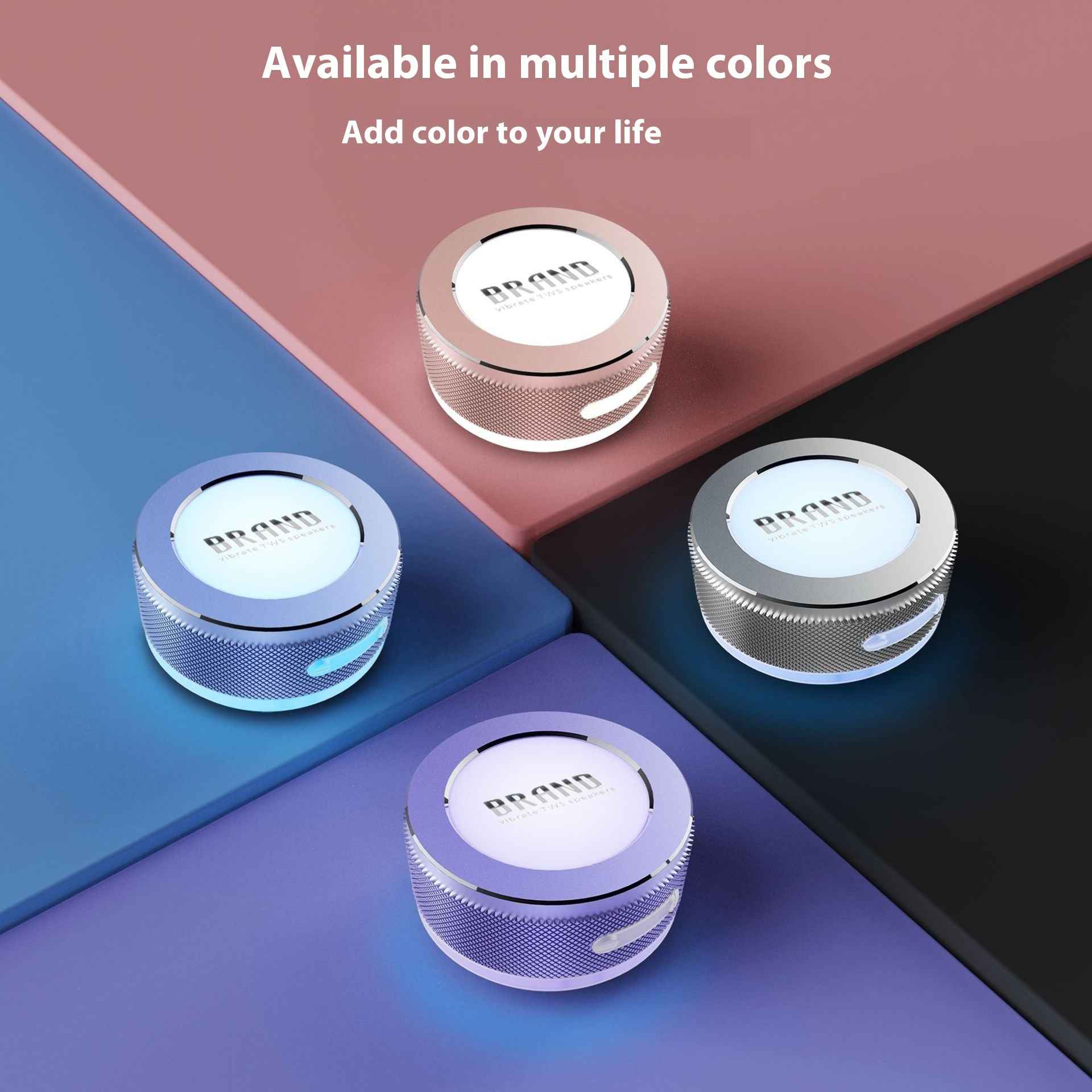 Small Wireless Bone Conduction Speakers Bluetooth With Color LED Light ,Portable Surface Adsorption Speaker