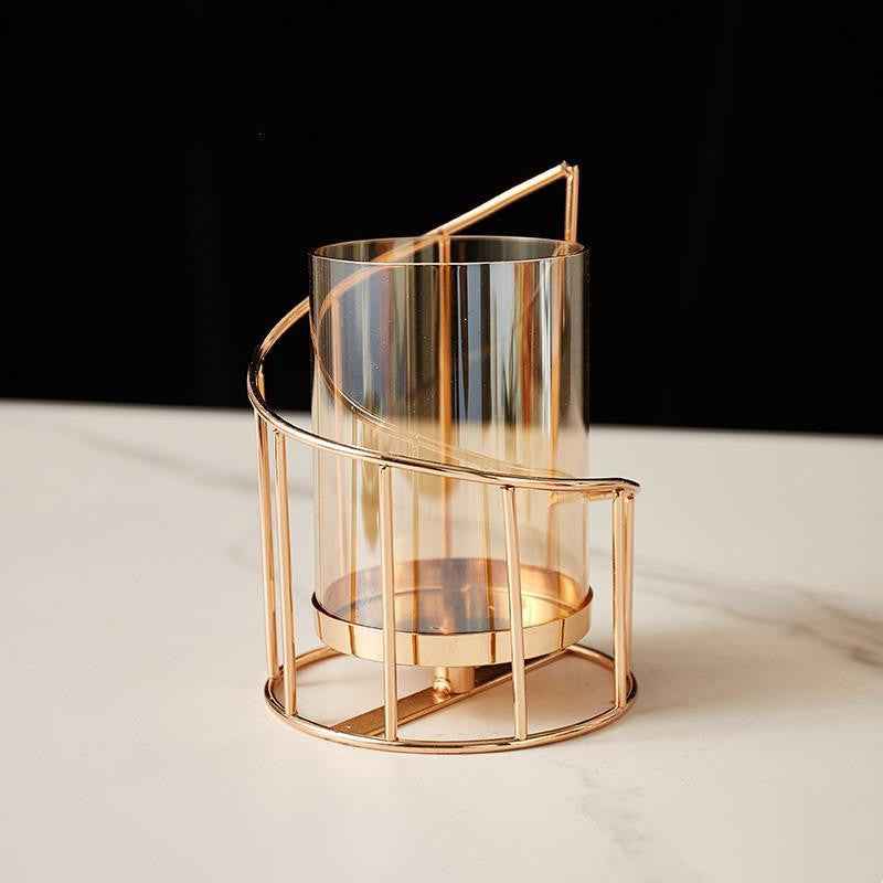 Nordic Romantic Candle Holder Ornaments Wrought Iron Candle Decoration Vase Ornaments