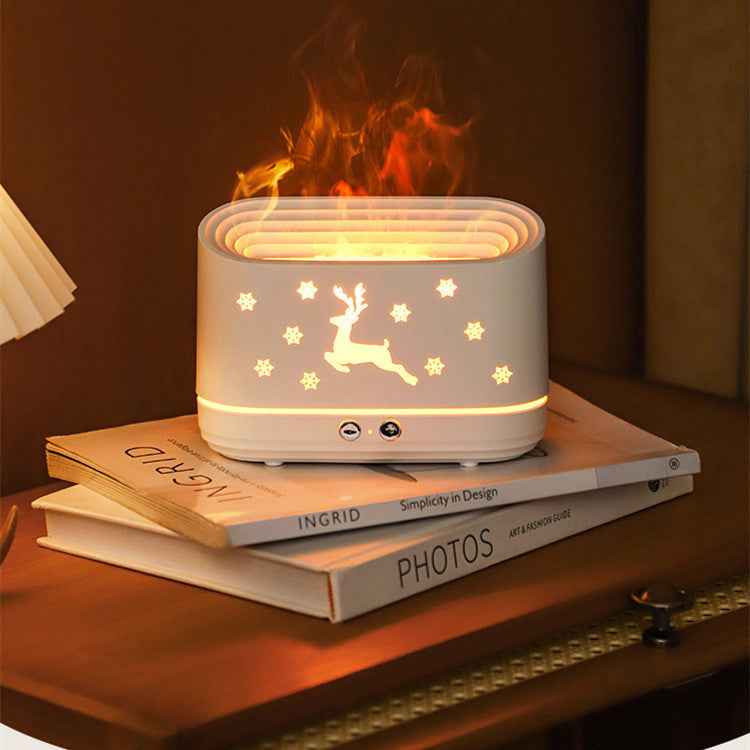 Diffuseur d'humidité Elk Flame - Humidificateur Mute, Lampe d'Ambiance pour Noël et Décorations de Maison