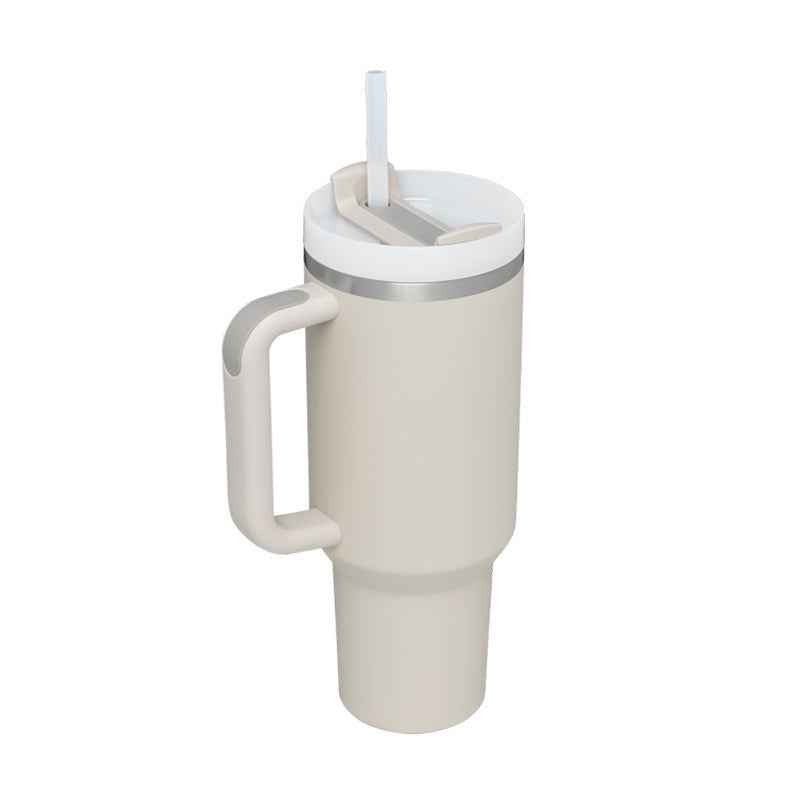 Gobelet isolé avec paille 40 oz en acier inoxydable, tasse à café étanche avec couvercle, mug conique idéal pour cadeaux de Saint-Valentin, voiture, gymnase, bureau et voyage