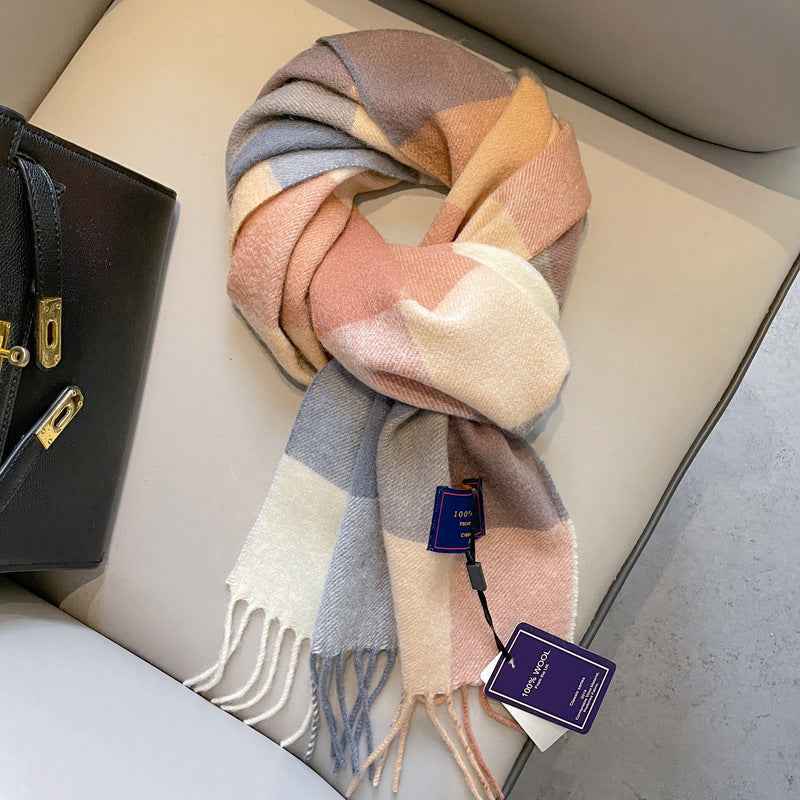 Wool Scarf Men's Winter Red New Style Fruit Green Gray