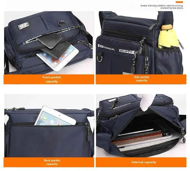 Design Oxford Shoulder Bag Large Capacity Men's Casual Multi-layer Pocket Fashion Single Shoulder Crossbody Luxury Messenger Bag