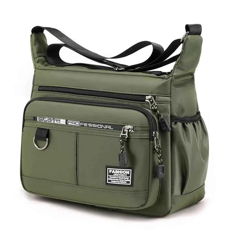 Design Oxford Shoulder Bag Large Capacity Men's Casual Multi-layer Pocket Fashion Single Shoulder Crossbody Luxury Messenger Bag