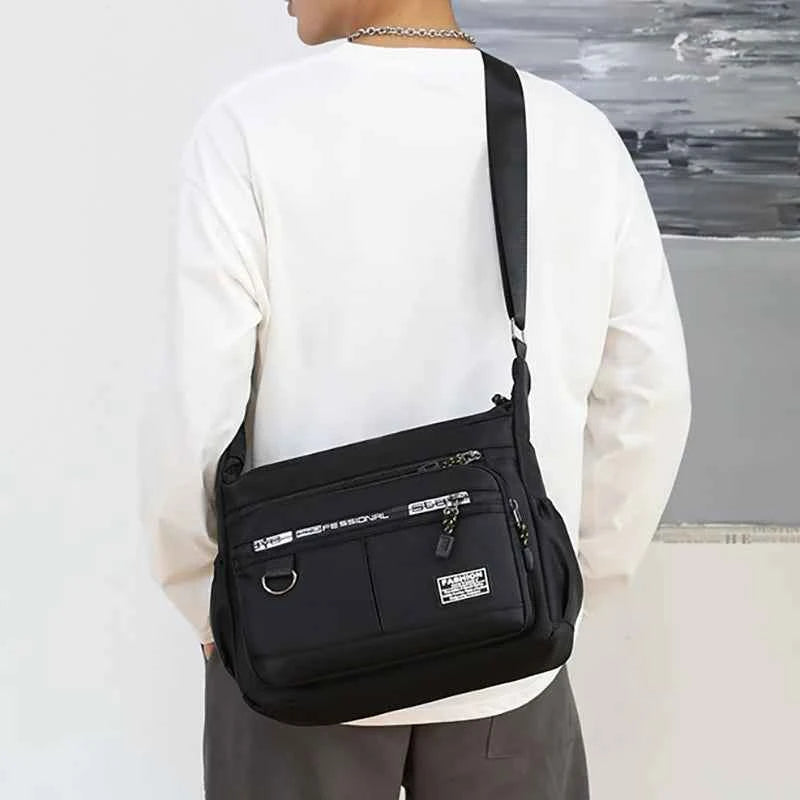 Design Oxford Shoulder Bag Large Capacity Men's Casual Multi-layer Pocket Fashion Single Shoulder Crossbody Luxury Messenger Bag