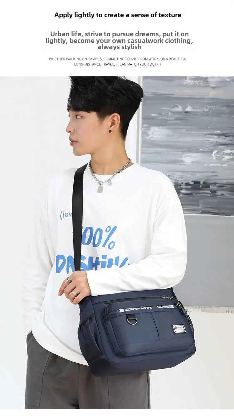 Design Oxford Shoulder Bag Large Capacity Men's Casual Multi-layer Pocket Fashion Single Shoulder Crossbody Luxury Messenger Bag