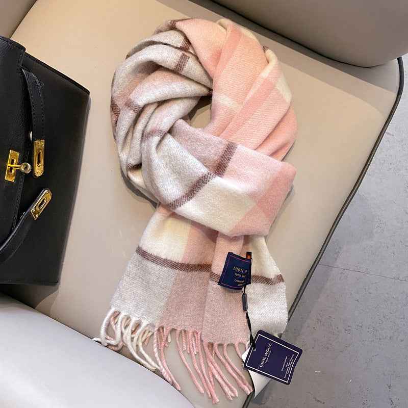 Wool Scarf Men's Winter Red New Style Fruit Green Gray