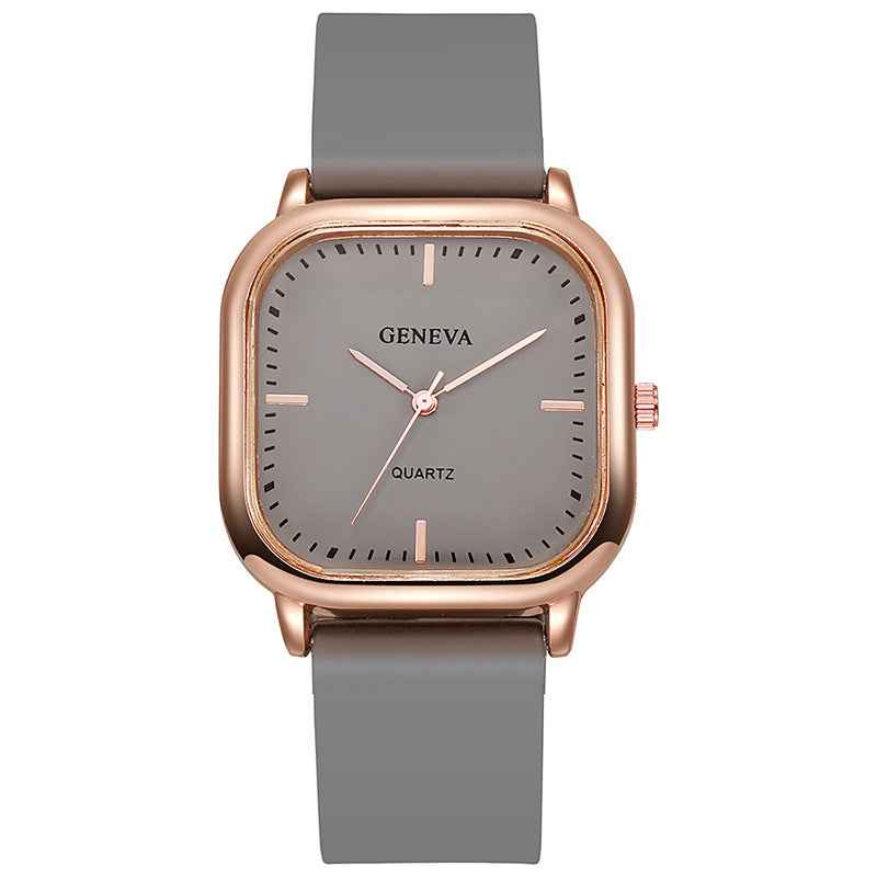 Women's Silicone Strap Fashionable Rose Gold Watch