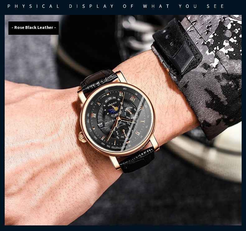 Men's Thin Calendar Large Dial Mechanical Watch