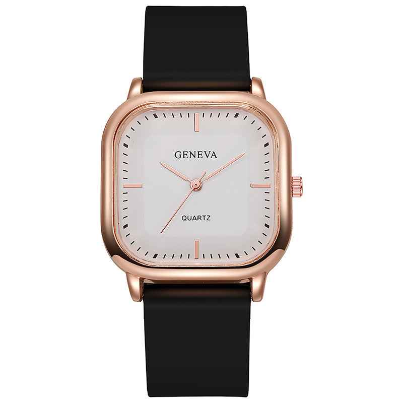 Women's Silicone Strap Fashionable Rose Gold Watch