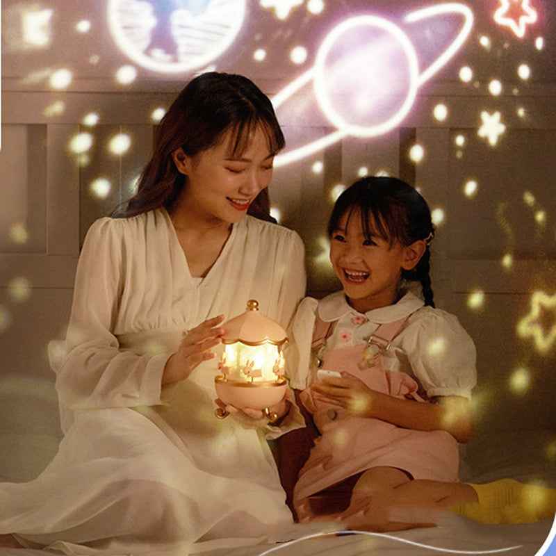 Projecteur lumineux nuit enfants - Lampe de nuit LED rechargeable USB avec rotation spatiale et 12 films, cadeau d'anniversaire et de Noël