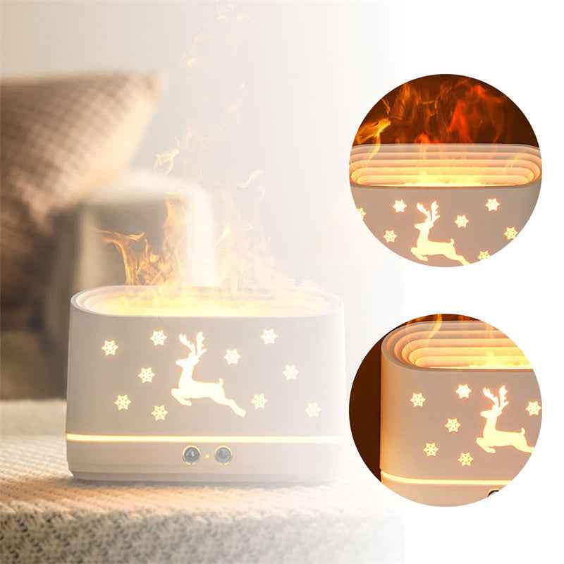 Diffuseur d'humidité Elk Flame - Humidificateur Mute, Lampe d'Ambiance pour Noël et Décorations de Maison