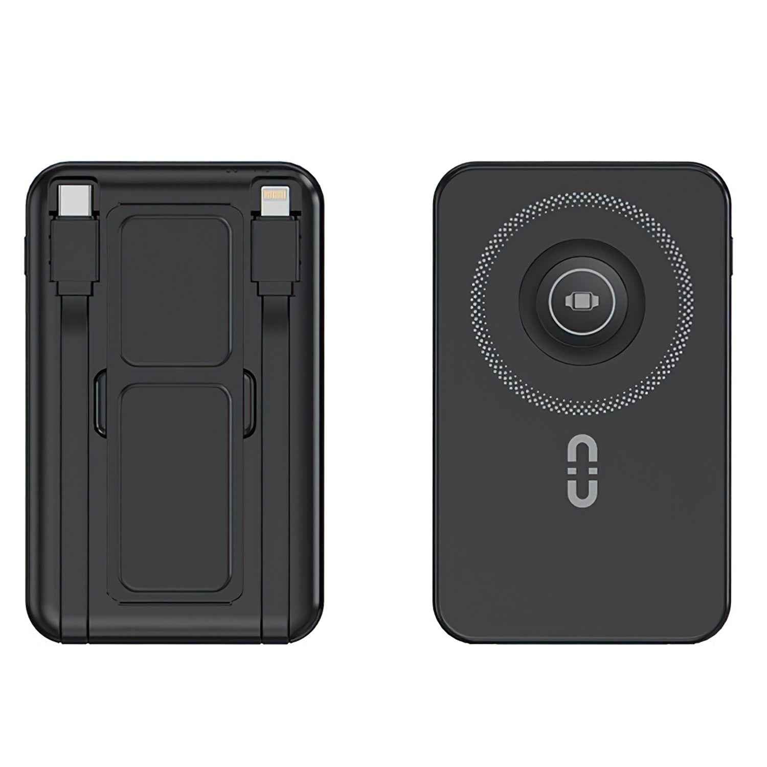 1Pc 3 In 1 10000mAh MagSafe Fast Charging Power Bank PD20W Portable Charger With 2 Built In Cables Stand Fit For IOS Phone 16 15 13 Series And More